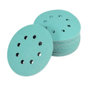 5" 8 Hole 80 Grit Sanding Disc Paper (100 pcs)