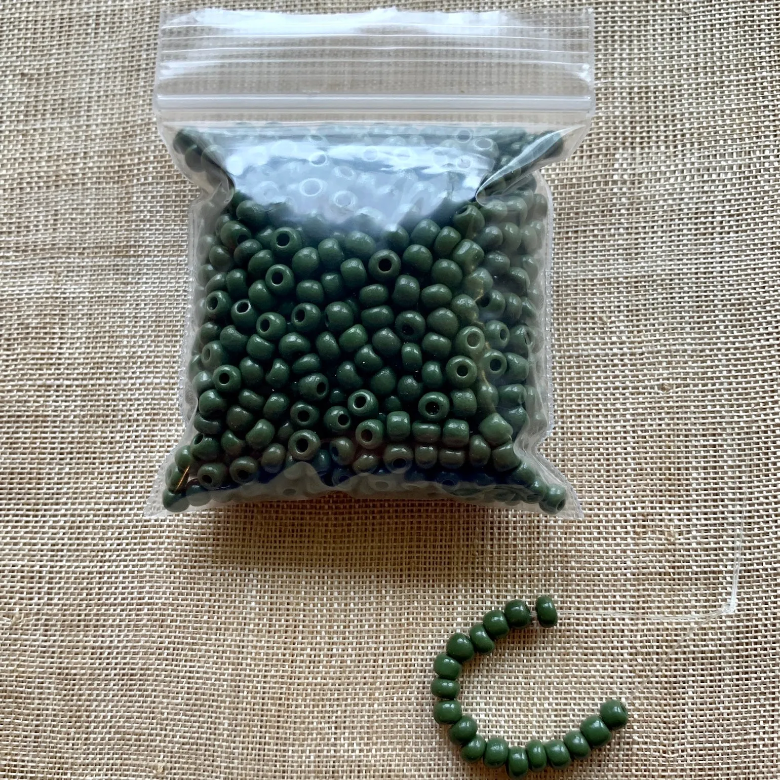 8º Opaque Olive Green Seed Beads