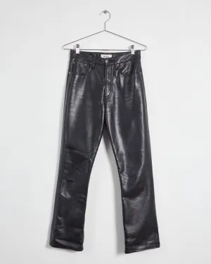 Agolde '90s pinch waist' leather-blend straight leg pants, black, 6-8