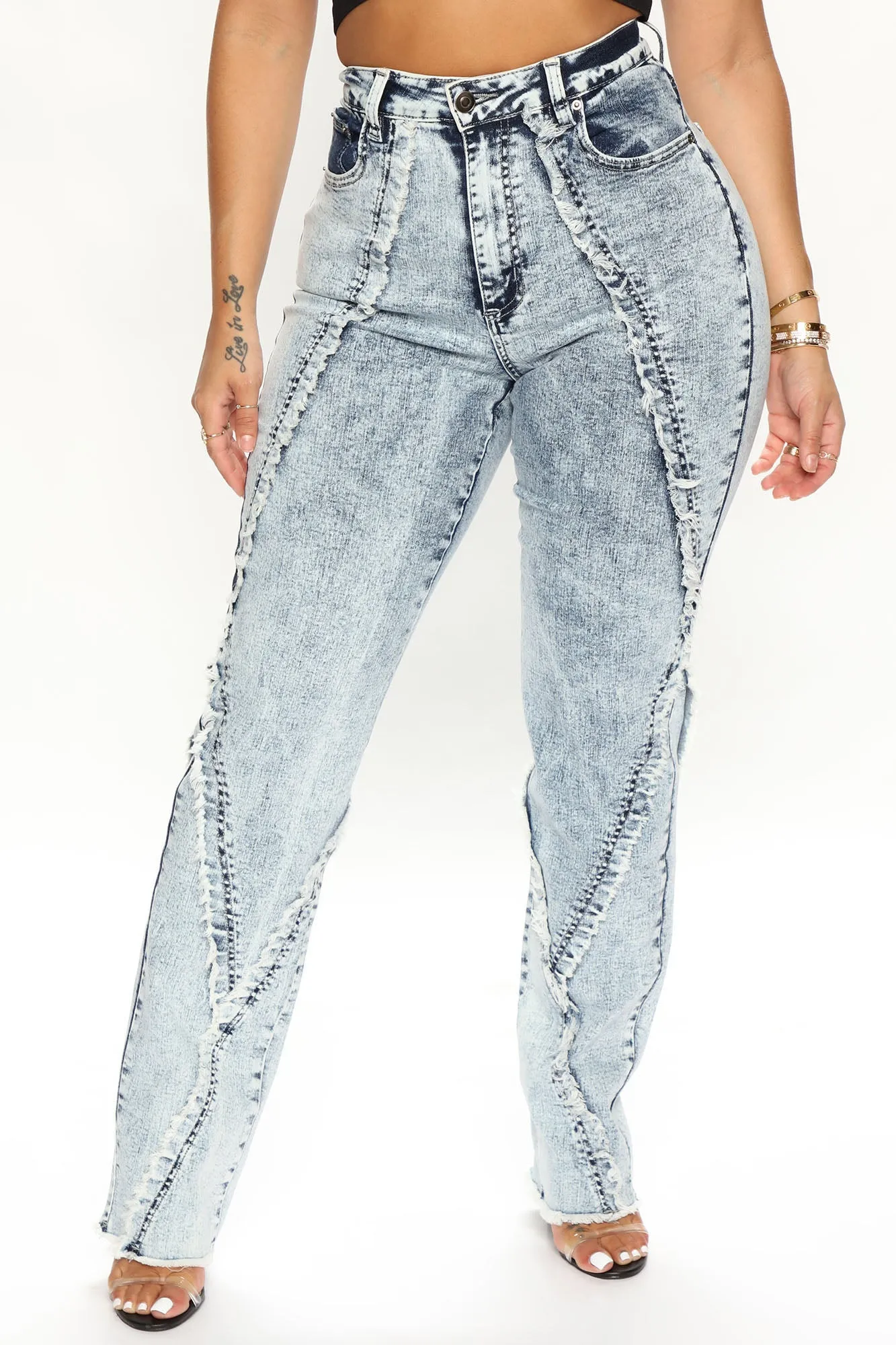 Ashlee Straight Leg Jeans - Acid Wash