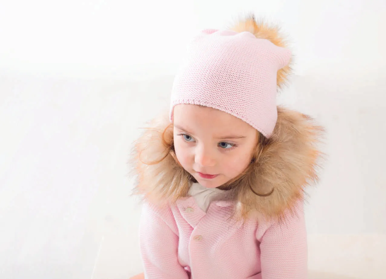 AW22 Meia Pata Pink Faux Fur Pom Pom Hat