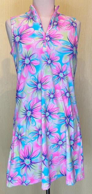 Beachtime Sleeveless Zip-Up Dress SPF4539P Flowers