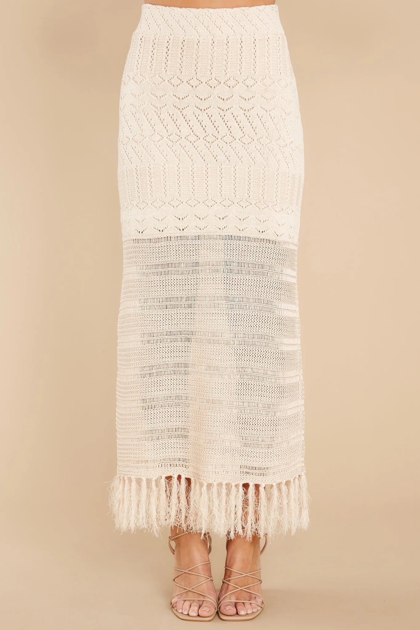 Blissful Getaway Sand Knit Skirt