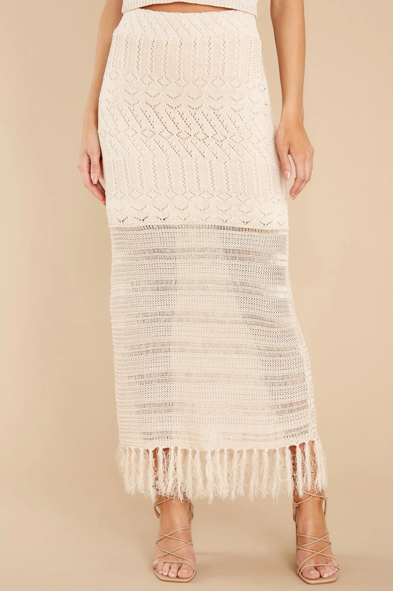 Blissful Getaway Sand Knit Skirt