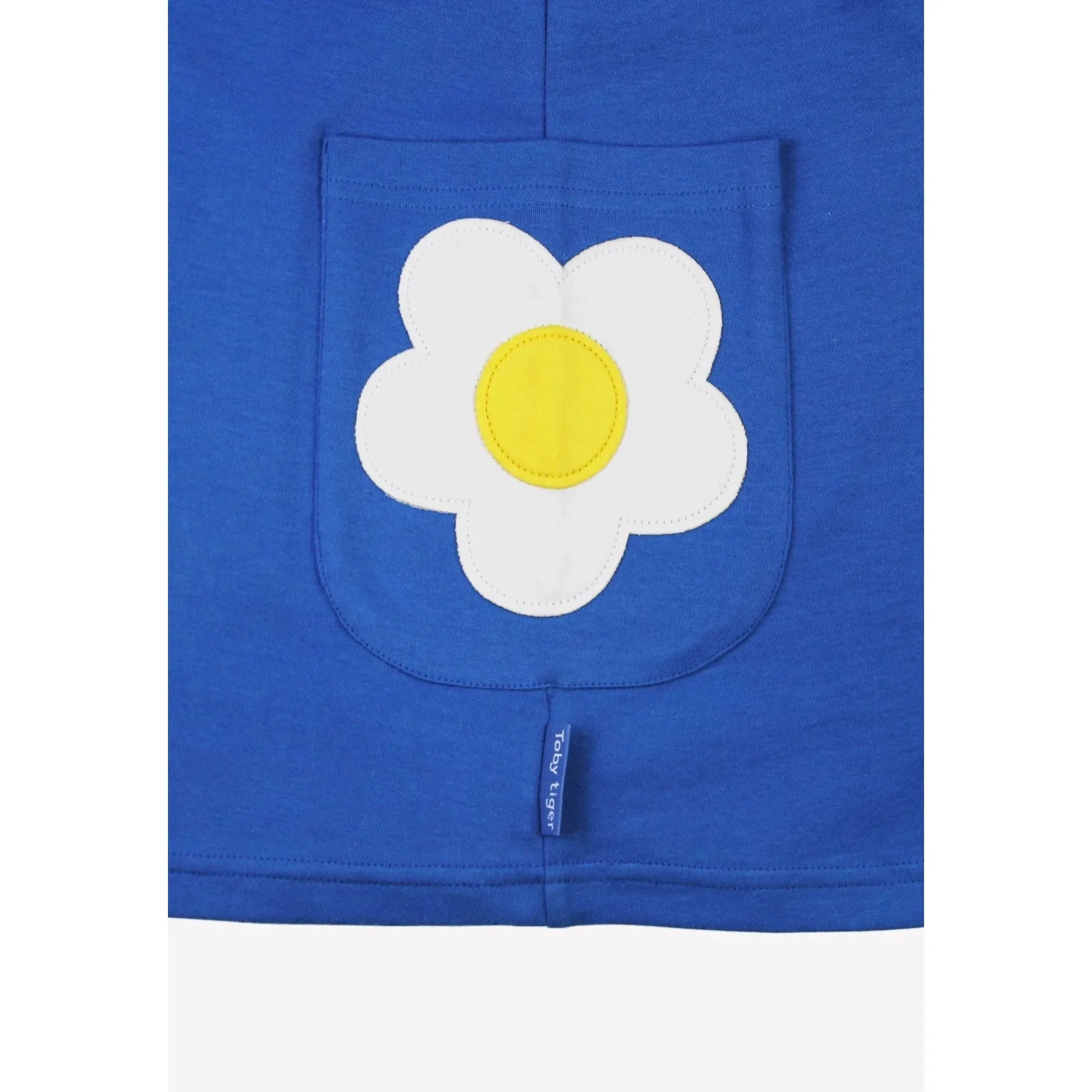 Blue Daisy Applique Long Sleeved Dress