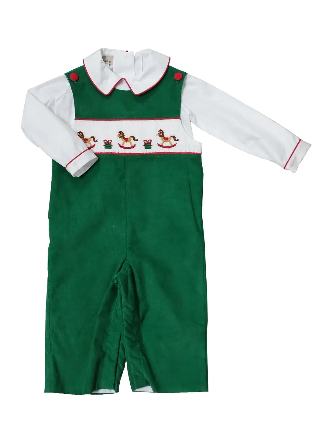 Boy's Xmas Rocking Horse Overall Set