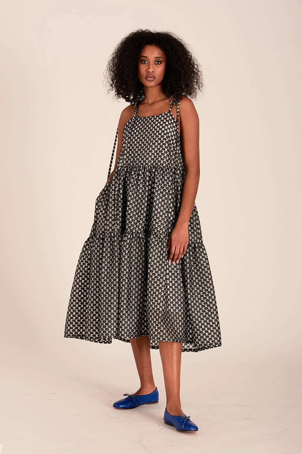 Cece Dress Black & White Daisy