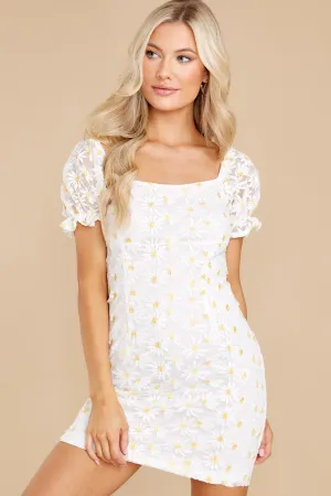 Chasing Daisies White Floral Print Dress