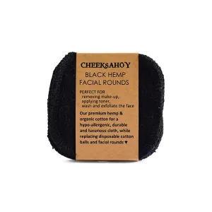 Cheeks Ahoy - Facial Rounds Organic Hemp Black 6 Piece