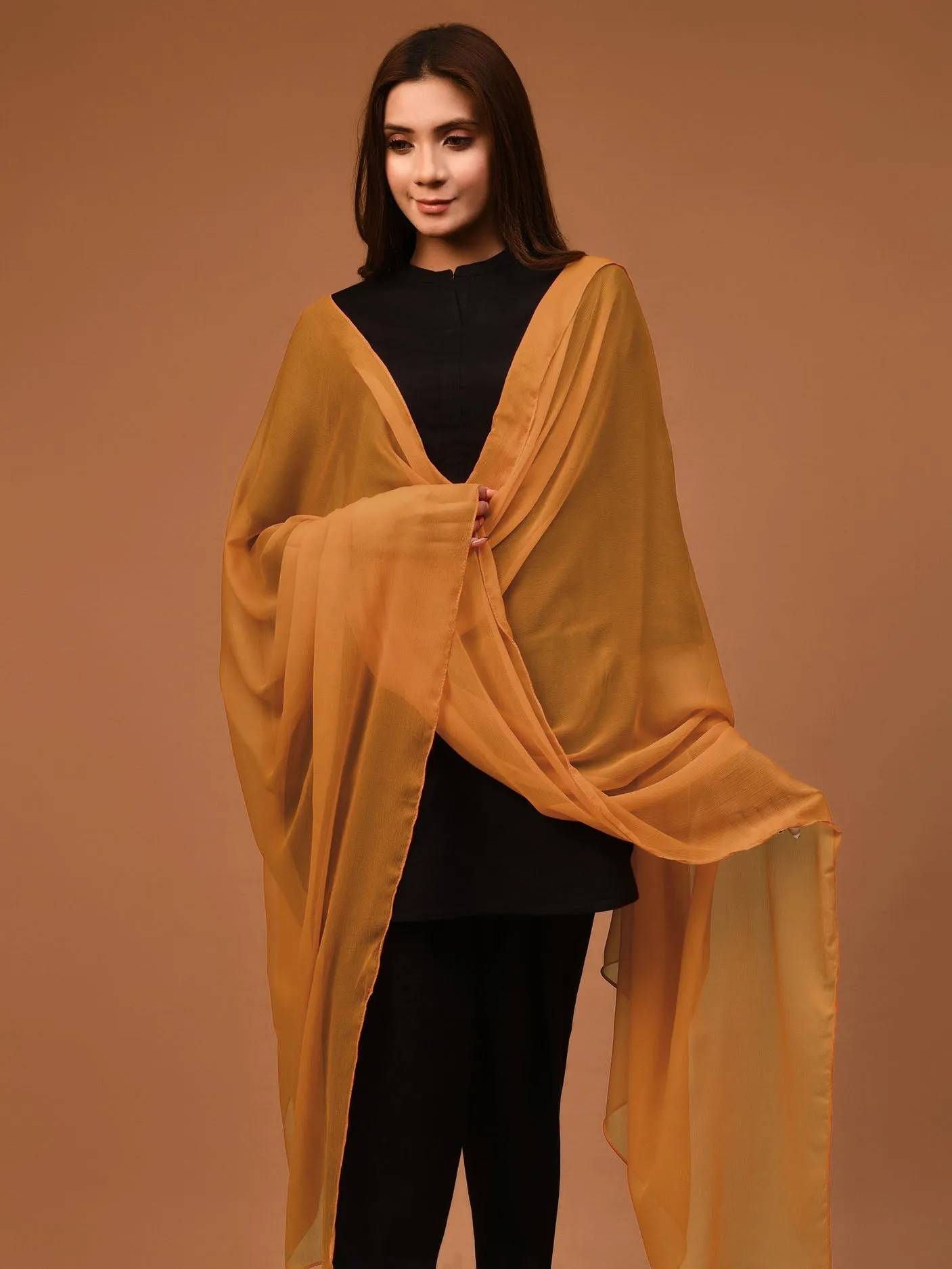 Chiffon Dupatta - Ochre