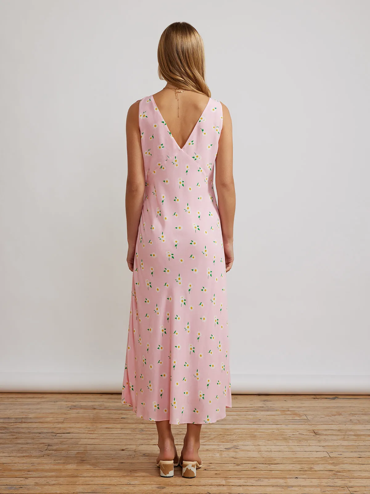 Claire Pink Daisy Slip Dress