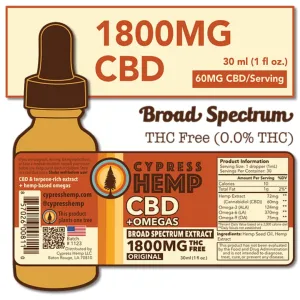 Cypress Hemp Broad Spectrum 1800mg CBD OMEGAS Drops