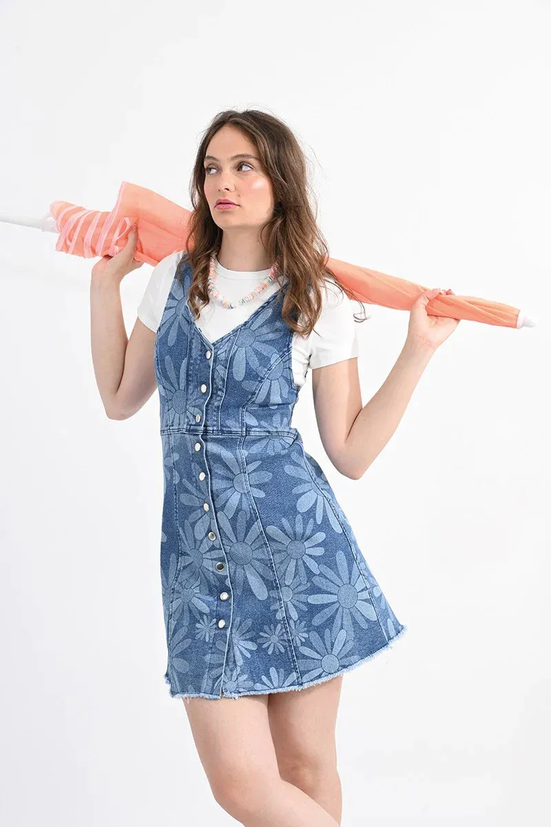 Daisy Denim Print Dress