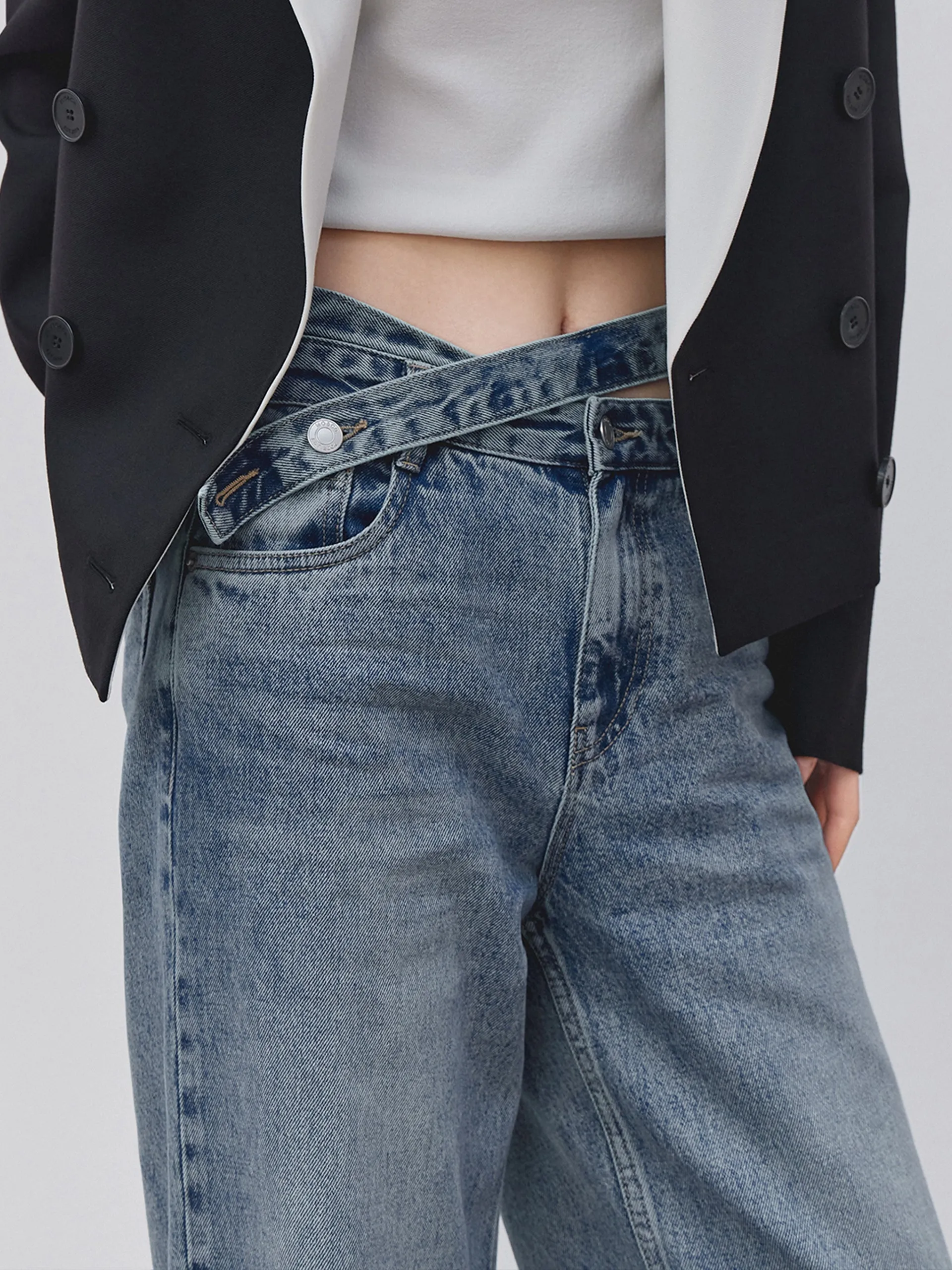 Deconstructed Straight Jeans