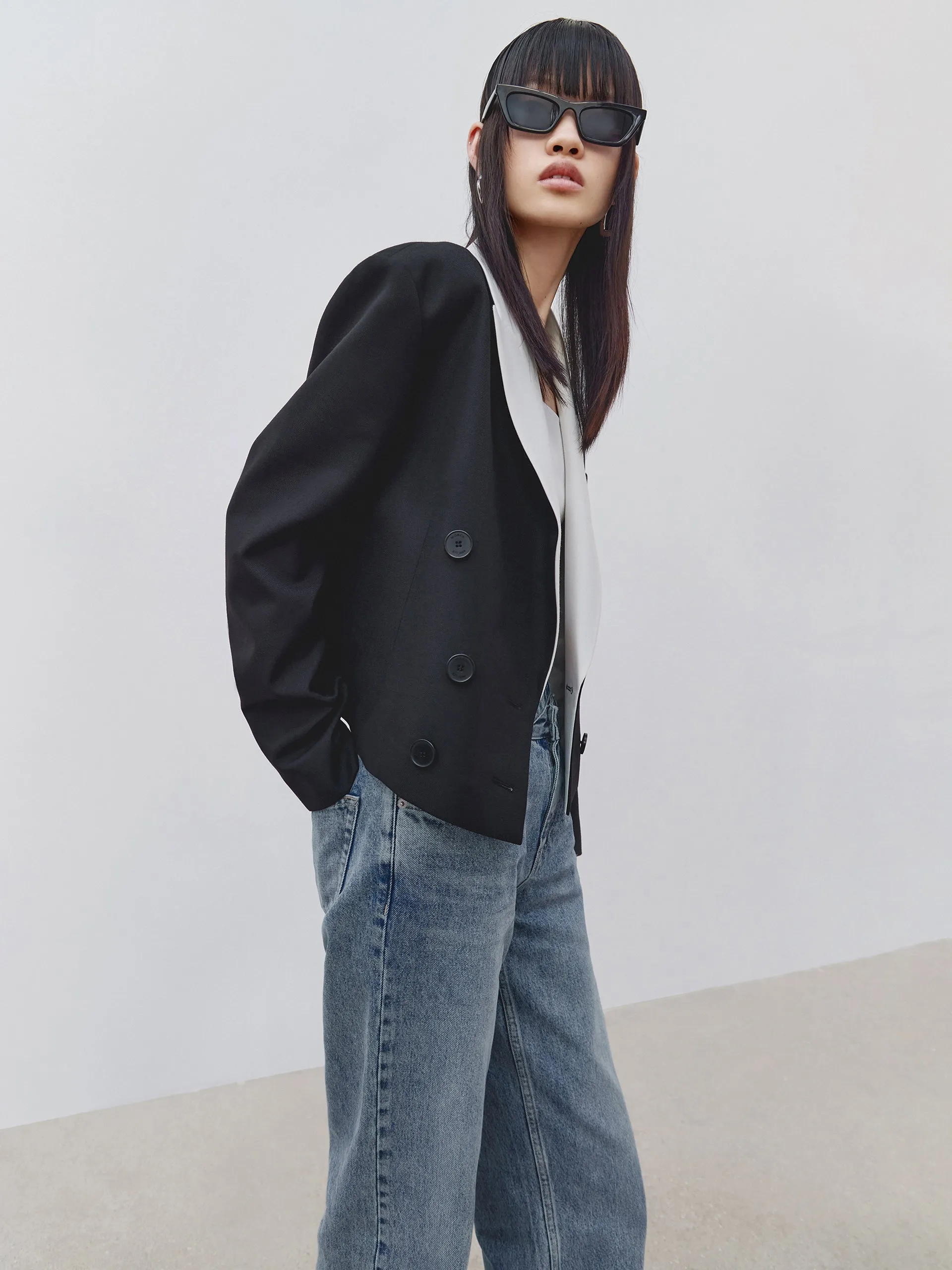 Deconstructed Straight Jeans