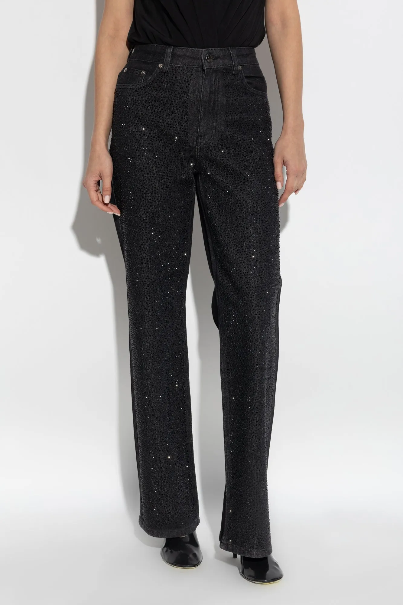 DIAMOND DETAIL STRAIGHT LEG JEANS