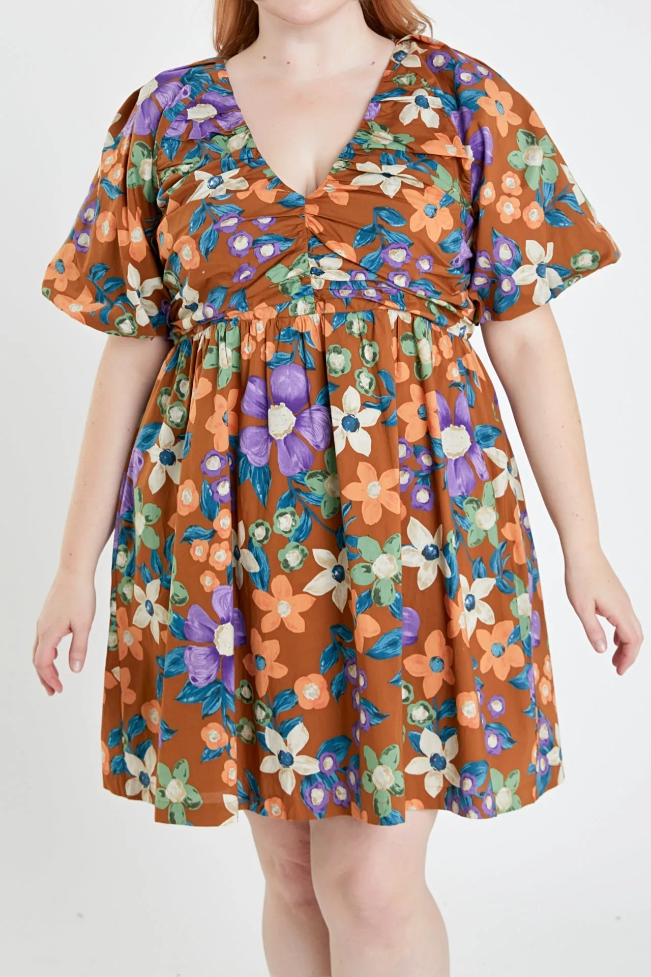 English Factory - Floral Puffy Sleeve Mini Dress