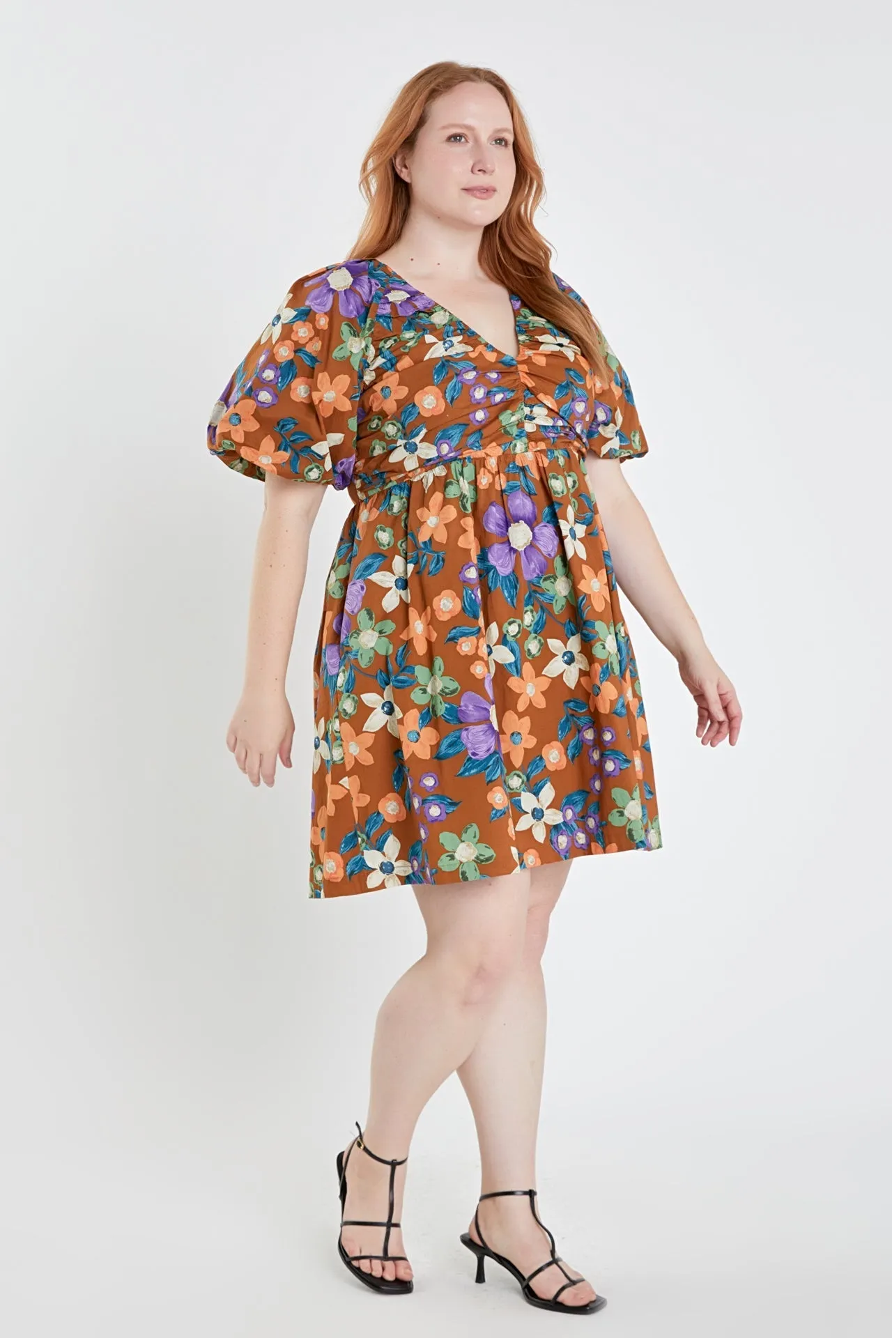 English Factory - Floral Puffy Sleeve Mini Dress