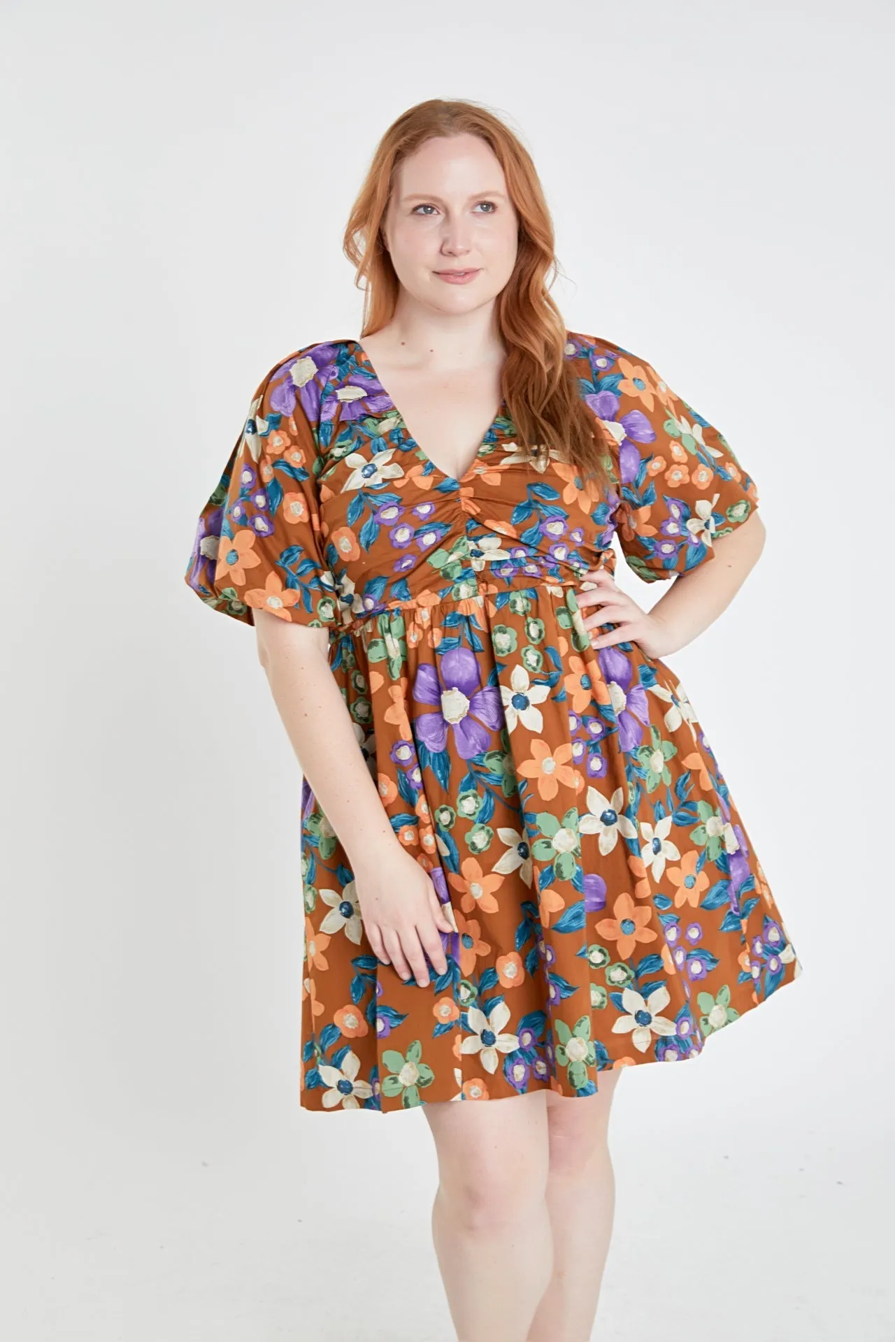 English Factory - Floral Puffy Sleeve Mini Dress