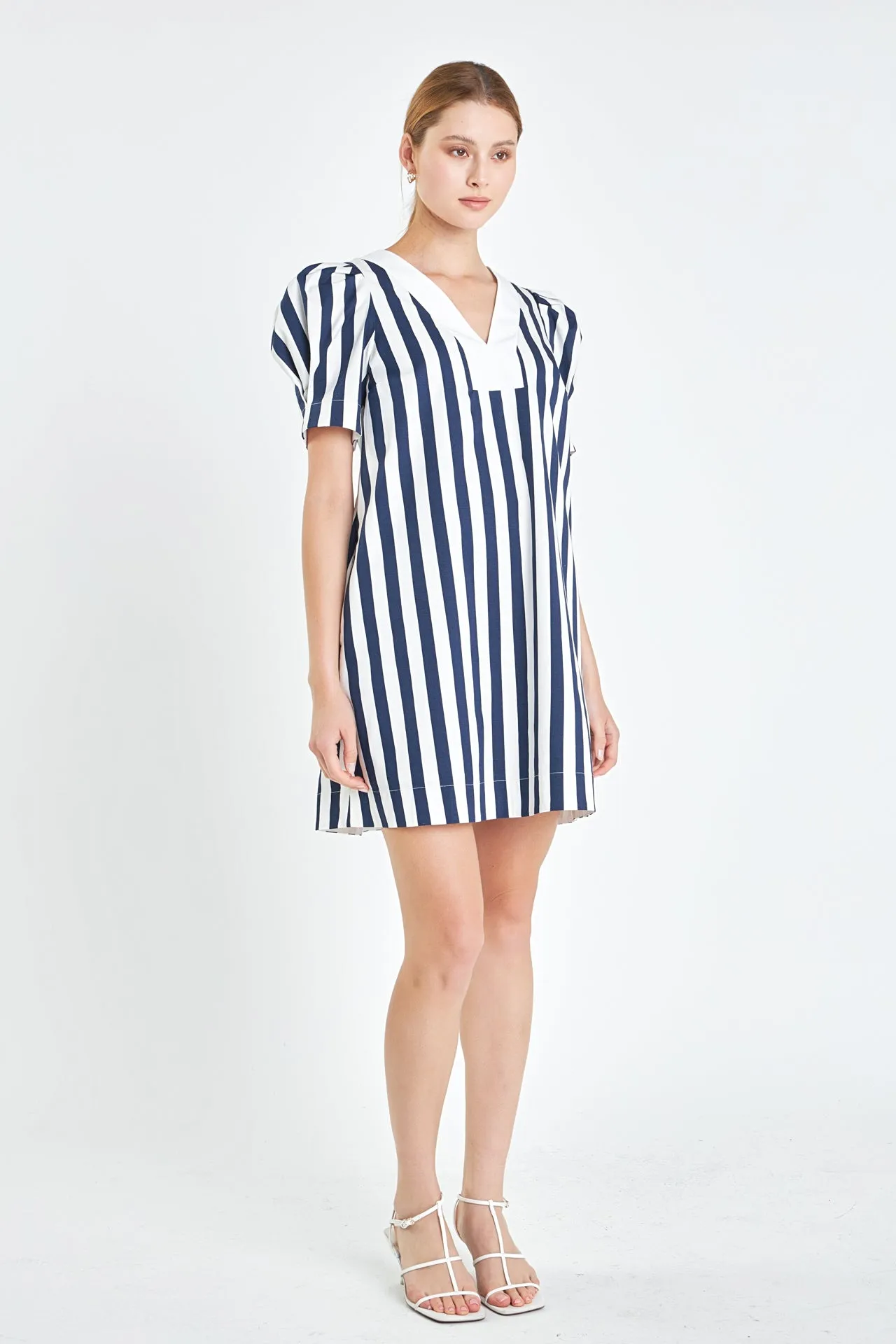 English Factory - V-neck Puffy Sleeves Dress