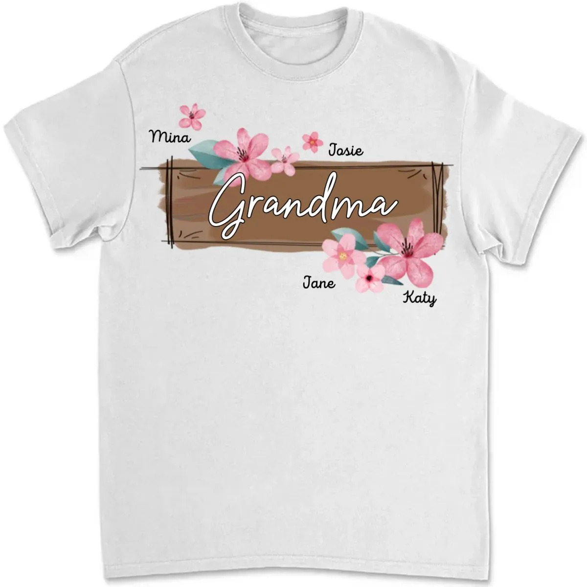 Family - Wildflower Art As A Gift For Grandma And Kids - Personalized T-shirt