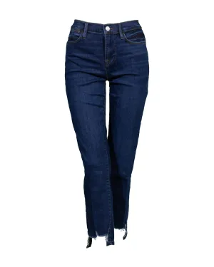 Frame LE High Straight Distressed Hem Jeans