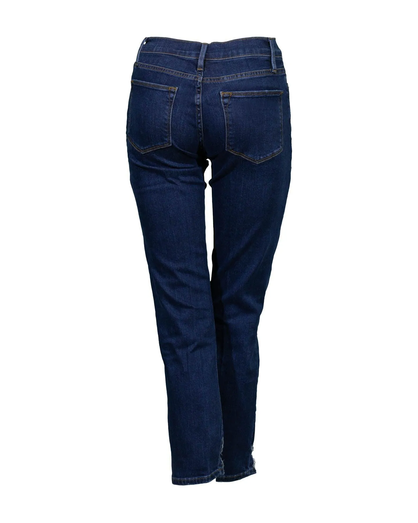 Frame LE High Straight Distressed Hem Jeans