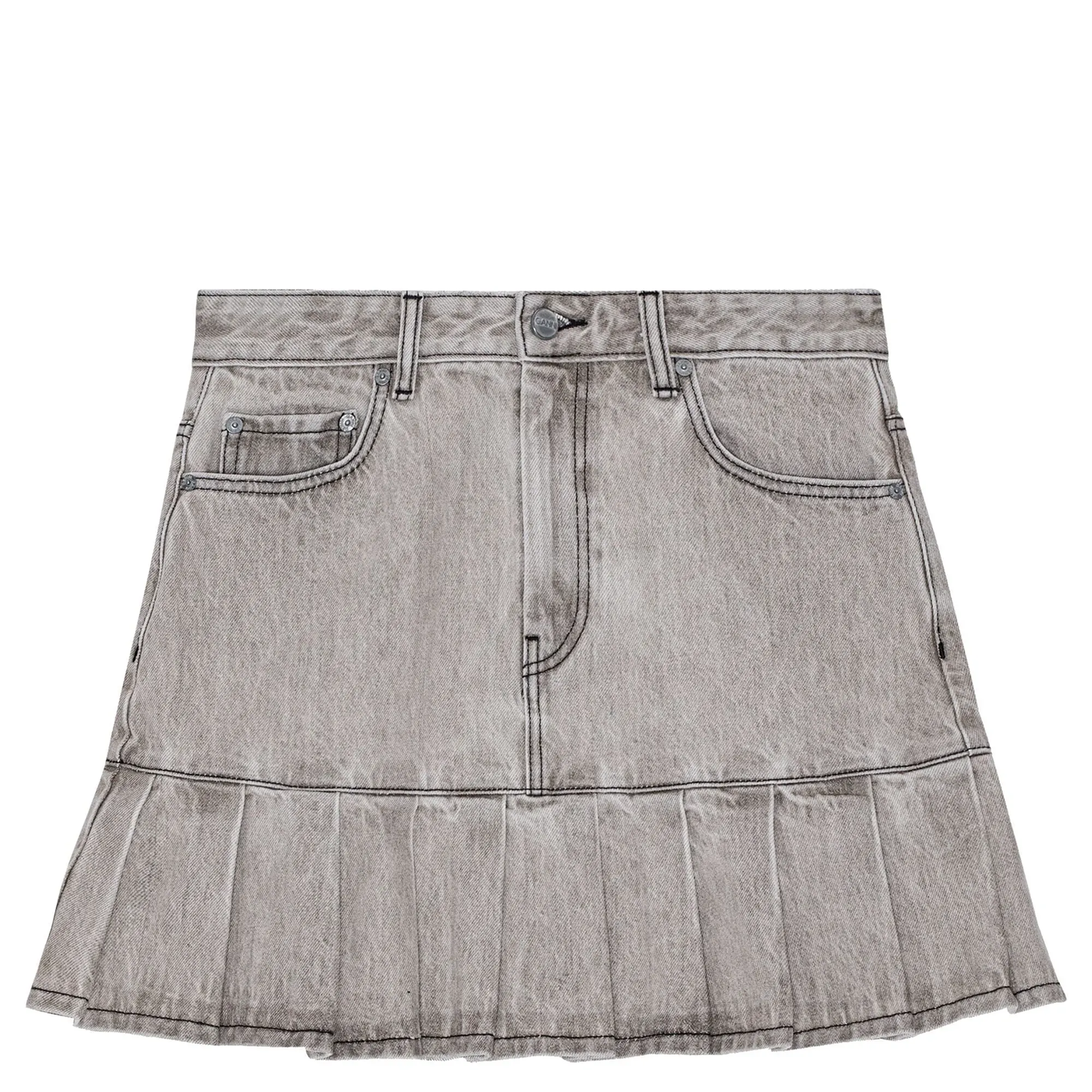 Future Denim Pleated Mini Skirt