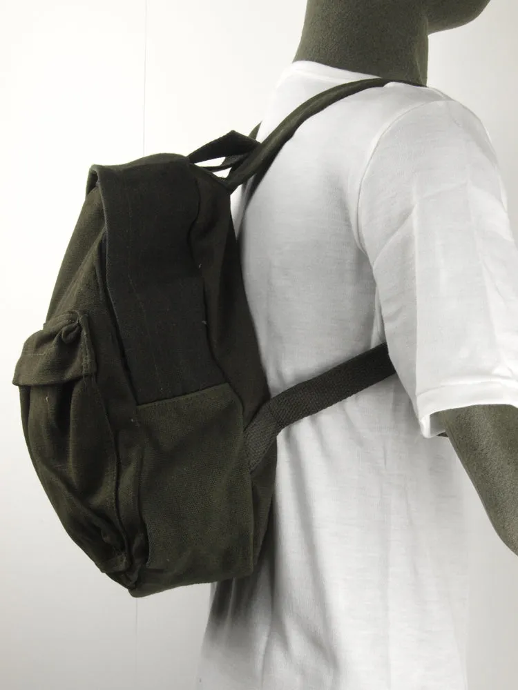 German Small Canvas Military Backpack - German Army Surplus