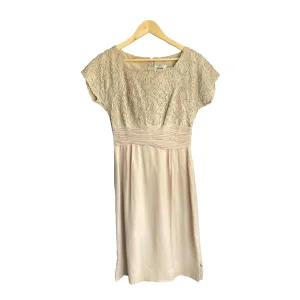 Gina Taupe Capped Sleeved Dress UK Size 12