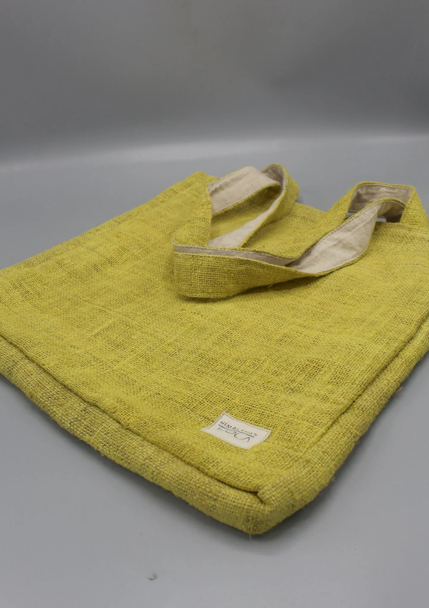 Handmade Sustainable Yellow Hemp Tote Bag