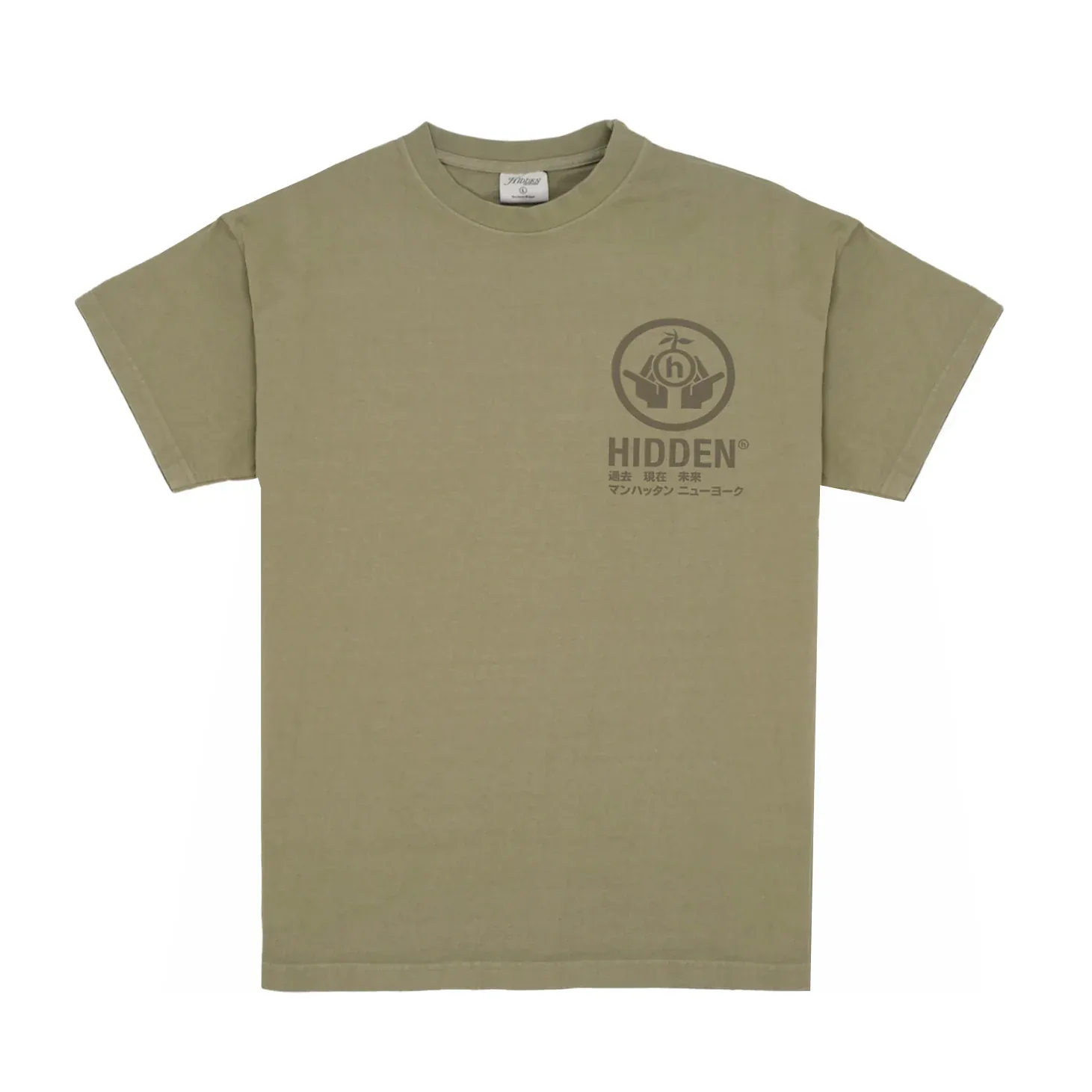 Hidden Nature Hands Faded Army Tee