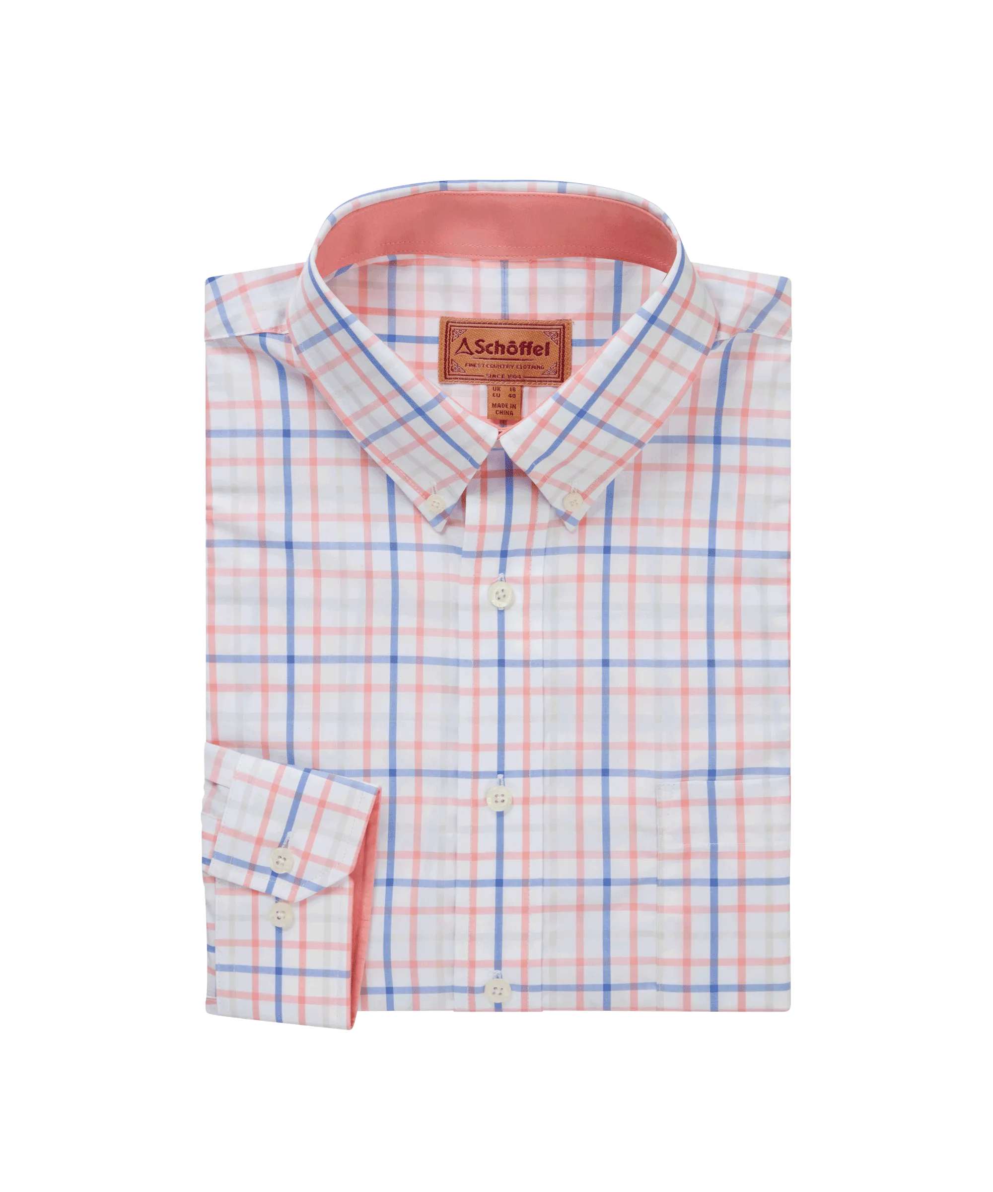 Holkham Classic Shirt - Flamingo/Cloud/Blue