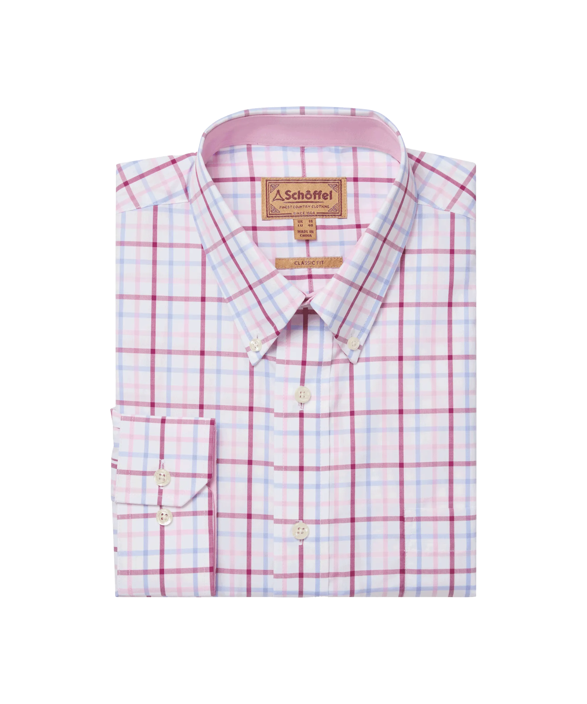 Holkham Classic Shirt - Pink/Blue/Raspberry Check