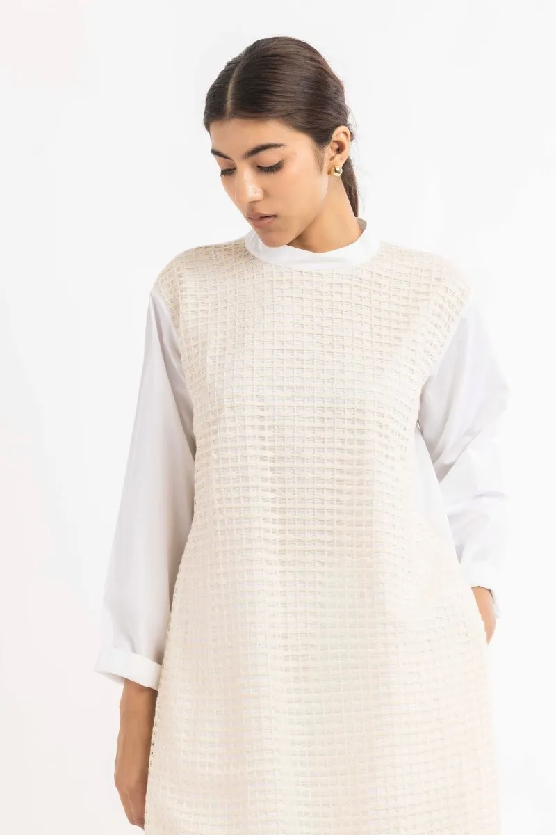 Lace Back Pleat Shirt Co-ord