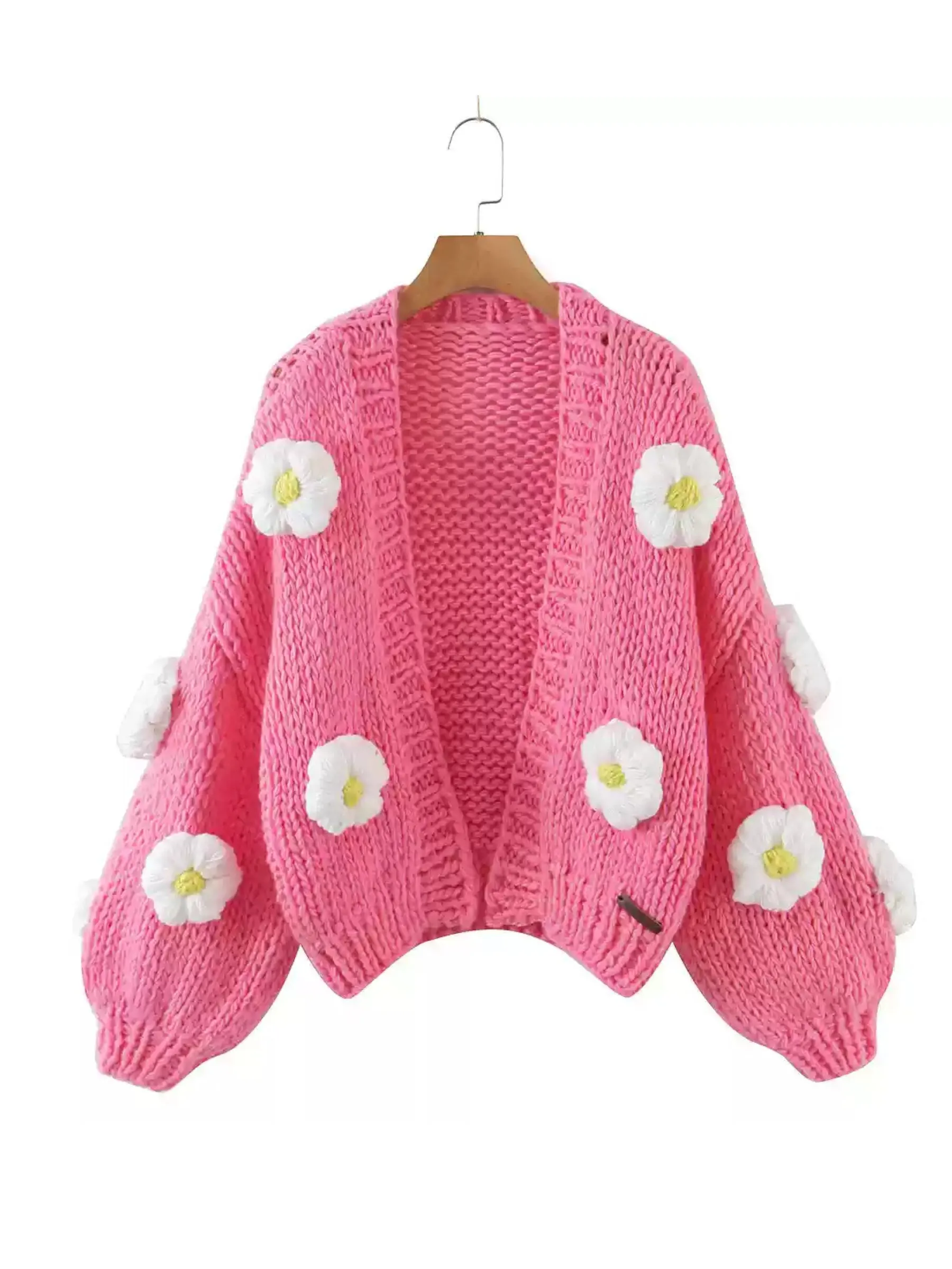 Layla Hand-Knitted Floral Cardigan