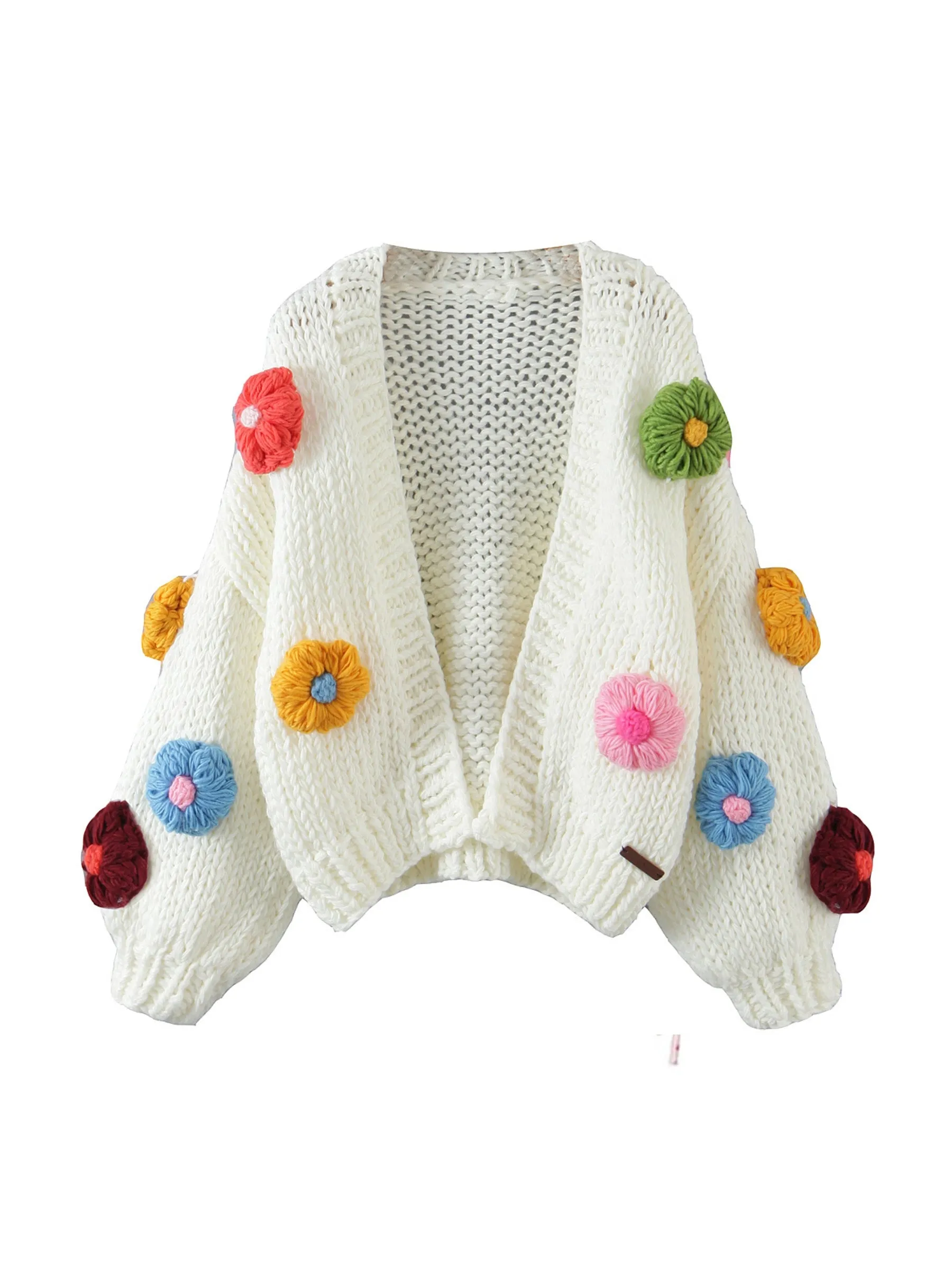 Layla Hand-Knitted Floral Cardigan