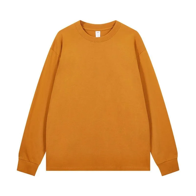 Long Sleeve T-shirt - Solid Color - Round Neck Tee