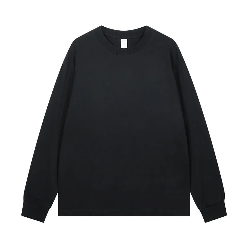 Long Sleeve T-shirt - Solid Color - Round Neck Tee