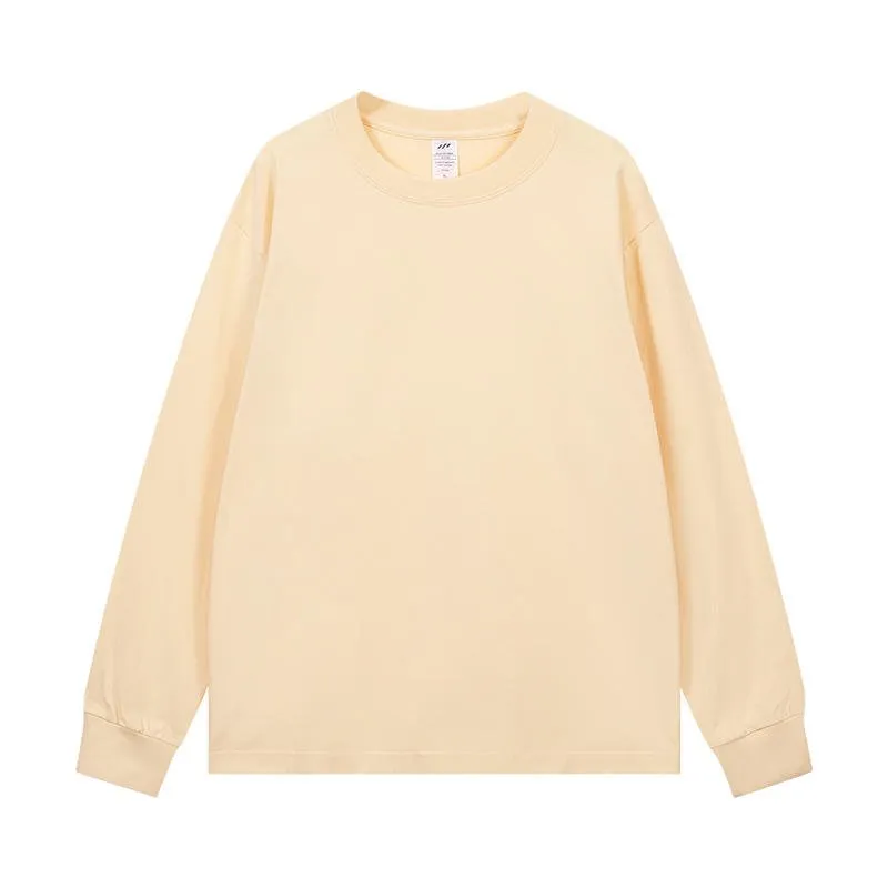 Long Sleeve T-shirt - Solid Color - Round Neck Tee