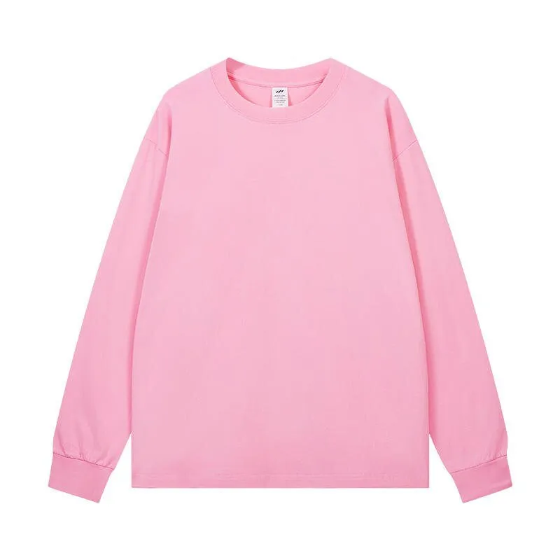 Long Sleeve T-shirt - Solid Color - Round Neck Tee