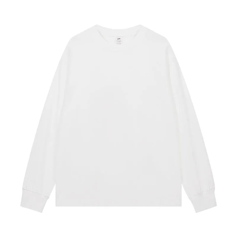 Long Sleeve T-shirt - Solid Color - Round Neck Tee