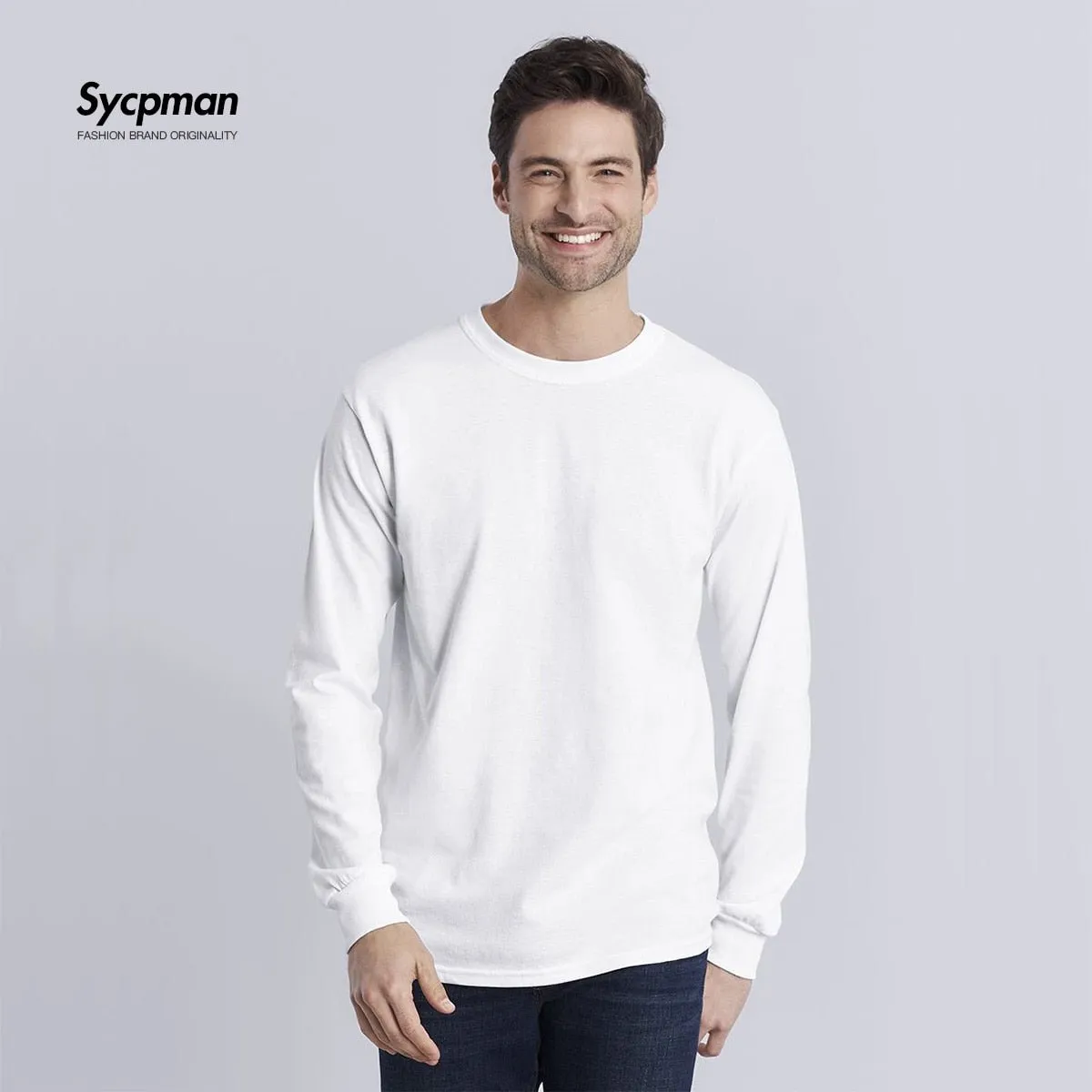 Long Sleeve T-shirt - Solid Color - Round Neck Tee