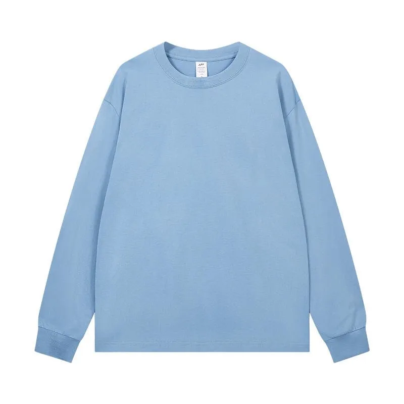 Long Sleeve T-shirt - Solid Color - Round Neck Tee