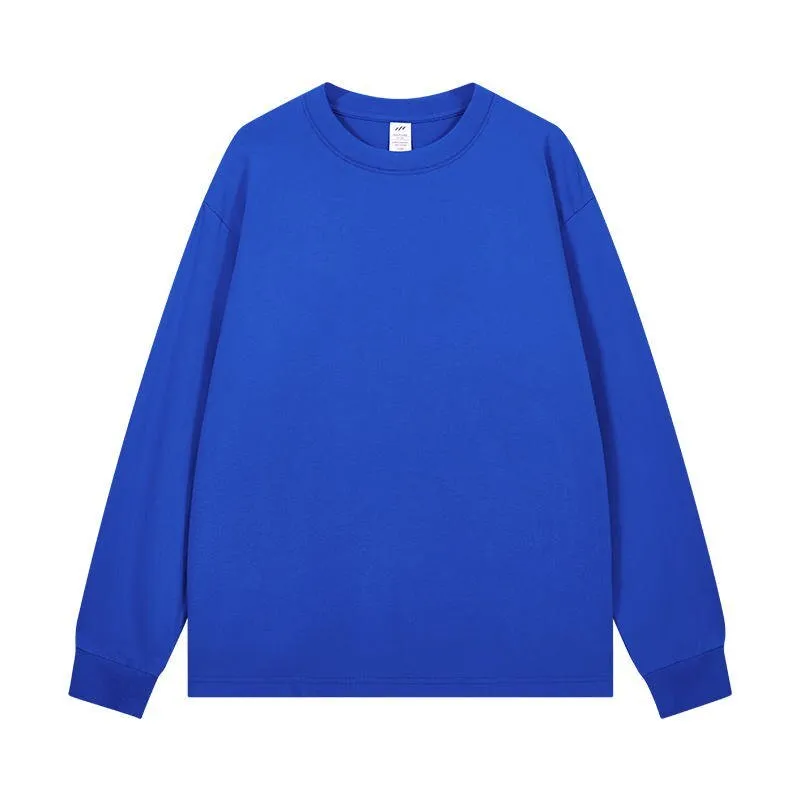 Long Sleeve T-shirt - Solid Color - Round Neck Tee