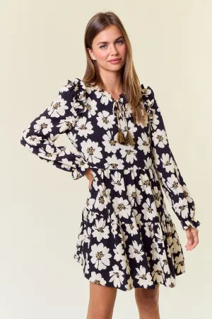 Look Forward Floral Tiered Mini Dress