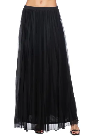 Marina elastic waist pleated chiffon skirt