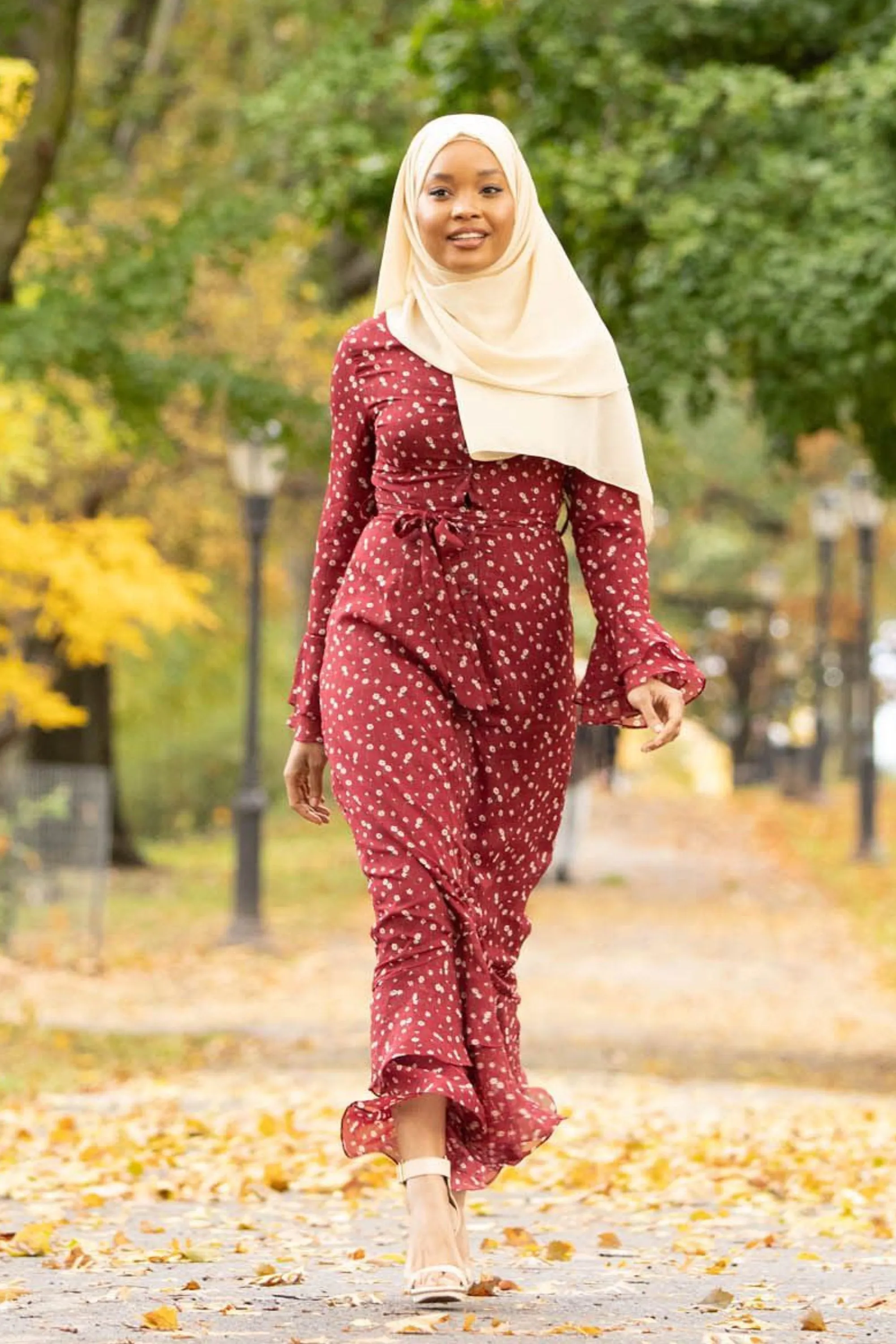 Maroon Daisy Button Down Maxi Dress-CLEARANCE