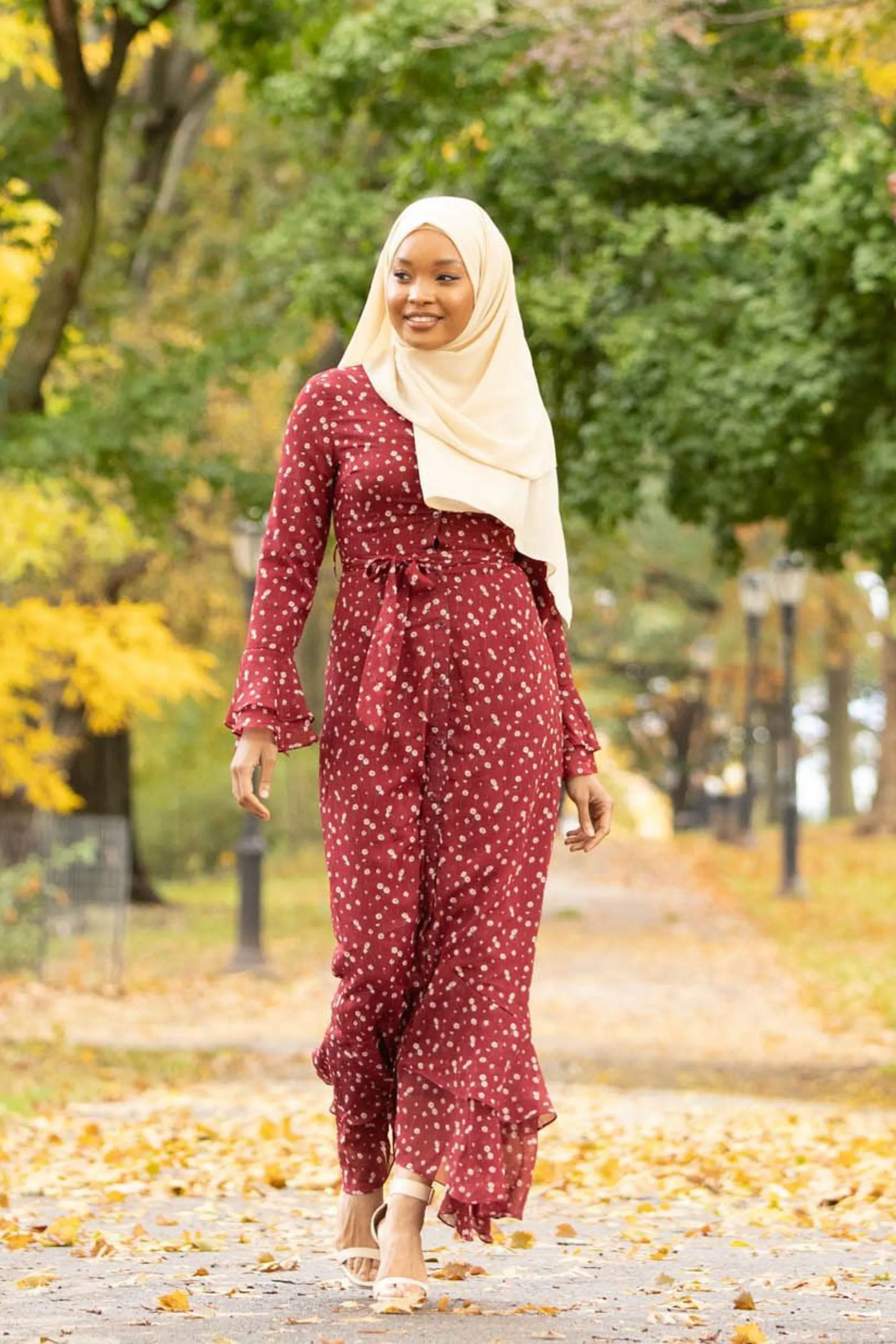 Maroon Daisy Button Down Maxi Dress-CLEARANCE