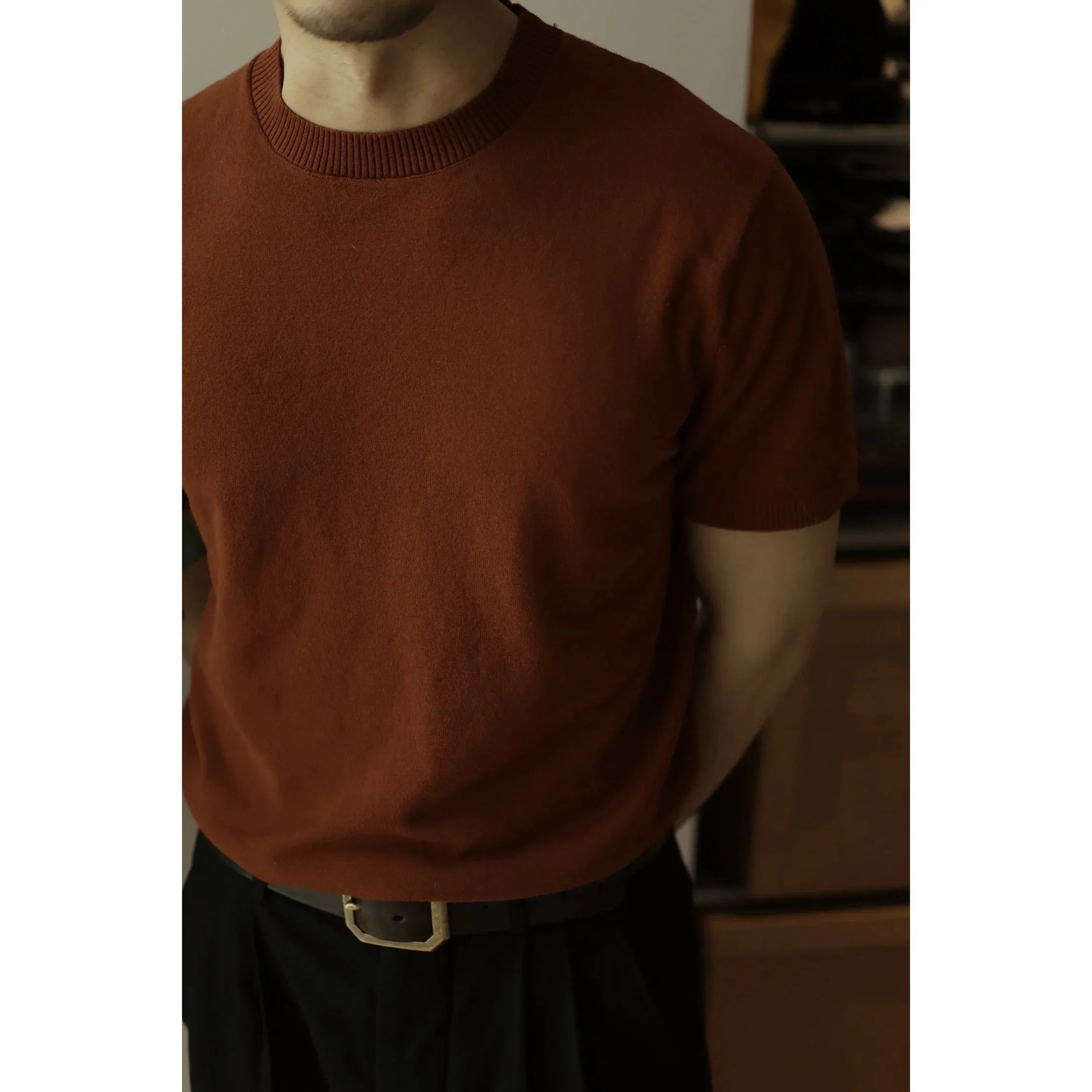 Men's O-neck Short Sleeves Pure Cotton Casual T-shirt